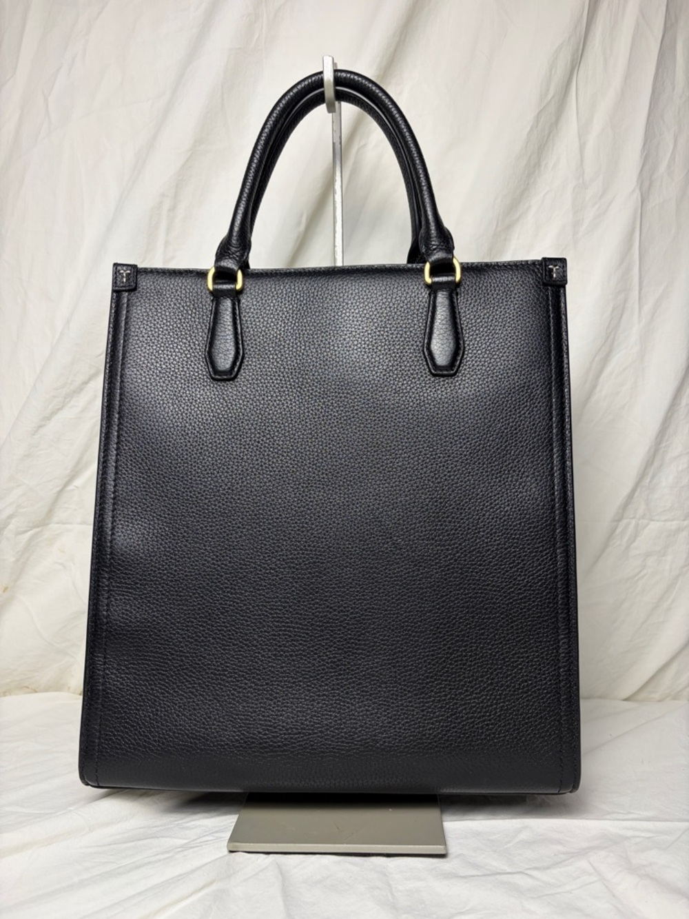 Tory Burch Blake Shopping Tote Black Pebbled Leather Work Laptop Bag - Picture 7 of 16